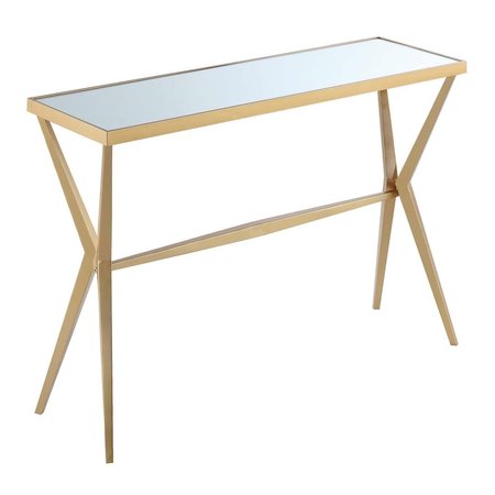 CONVENIENCE CONCEPTS Saturn Console Table, Mirror & Gold Frame - 42 x 12 x 29.75 in. HI2540058